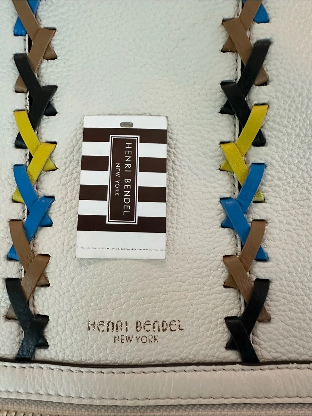 Vintage Henri Bendel SoHo Large Off White with Multi Braided Straps Backpack EUC